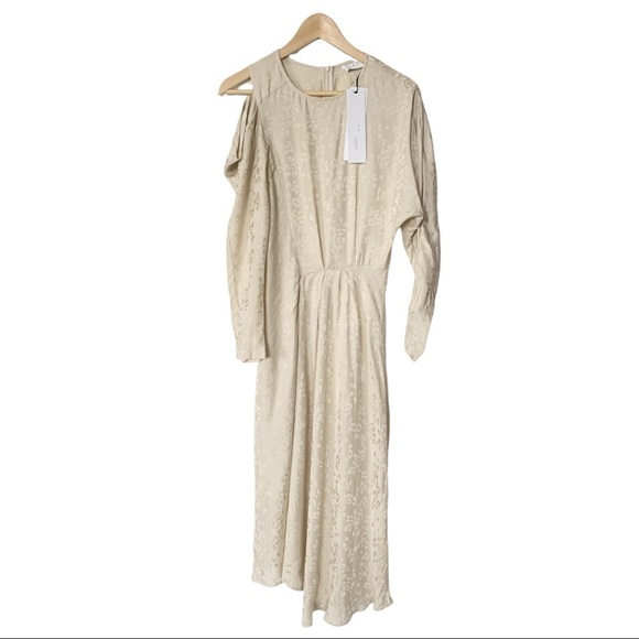 nwt IRO Arty Neutral Leopard Print Ecru Midi Dress - Picture 3 of 11